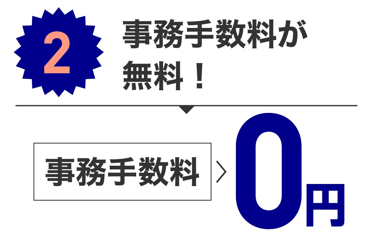 特典2 事務手数料が無料